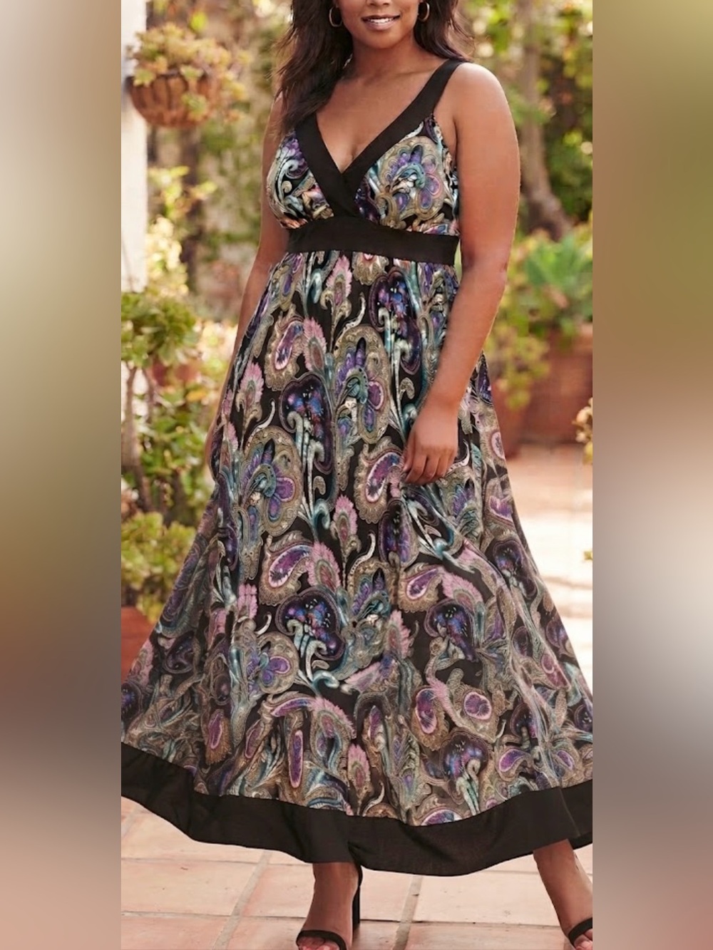 JANETTE John 3:16 Maxi dress paisley print tank style multicolored NEW size XL